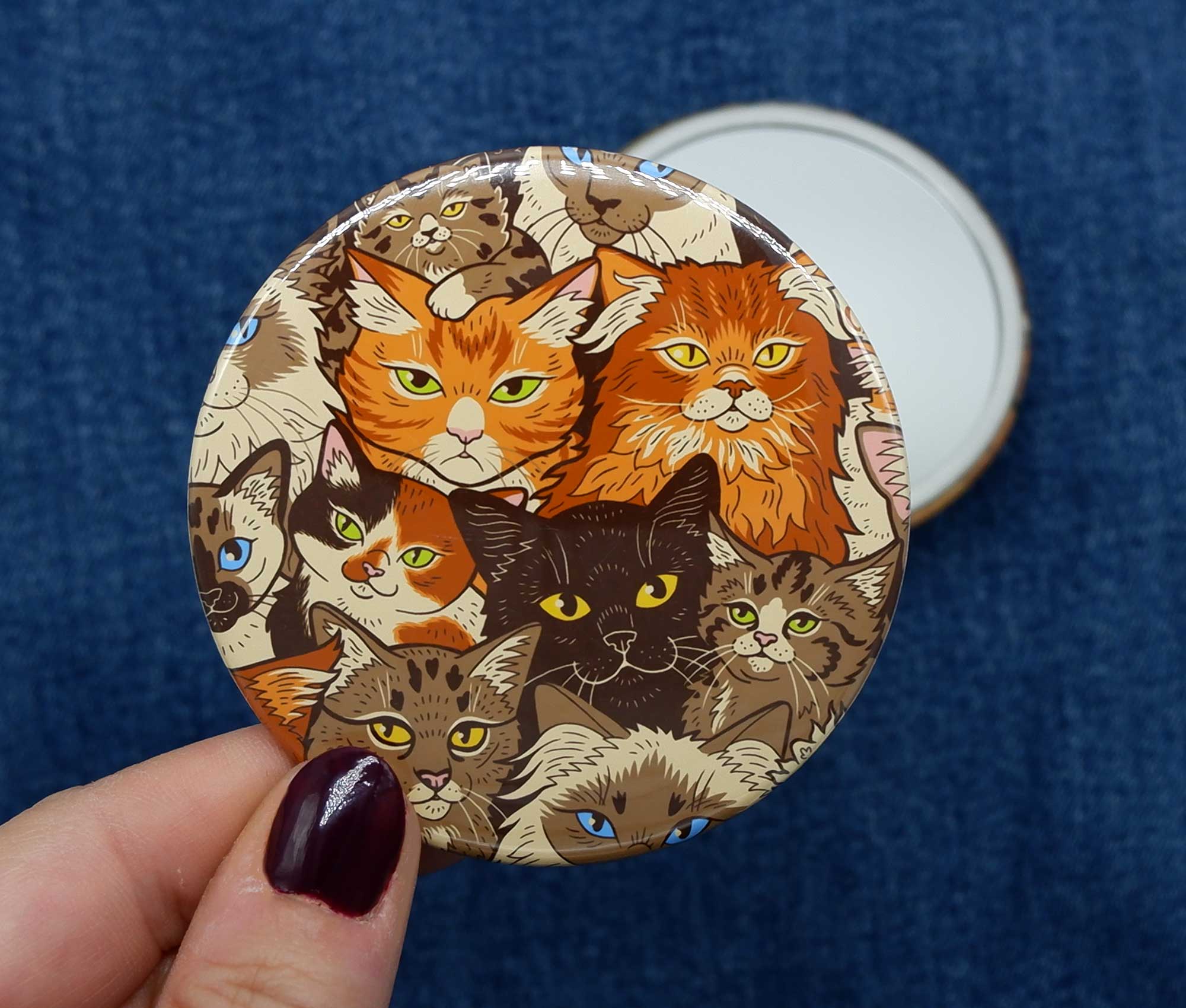 Clutter of Cats Pocket Mirror Cat Coven