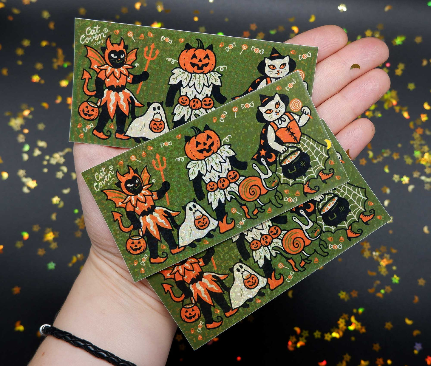 Costume Cats - Glitter Sticker