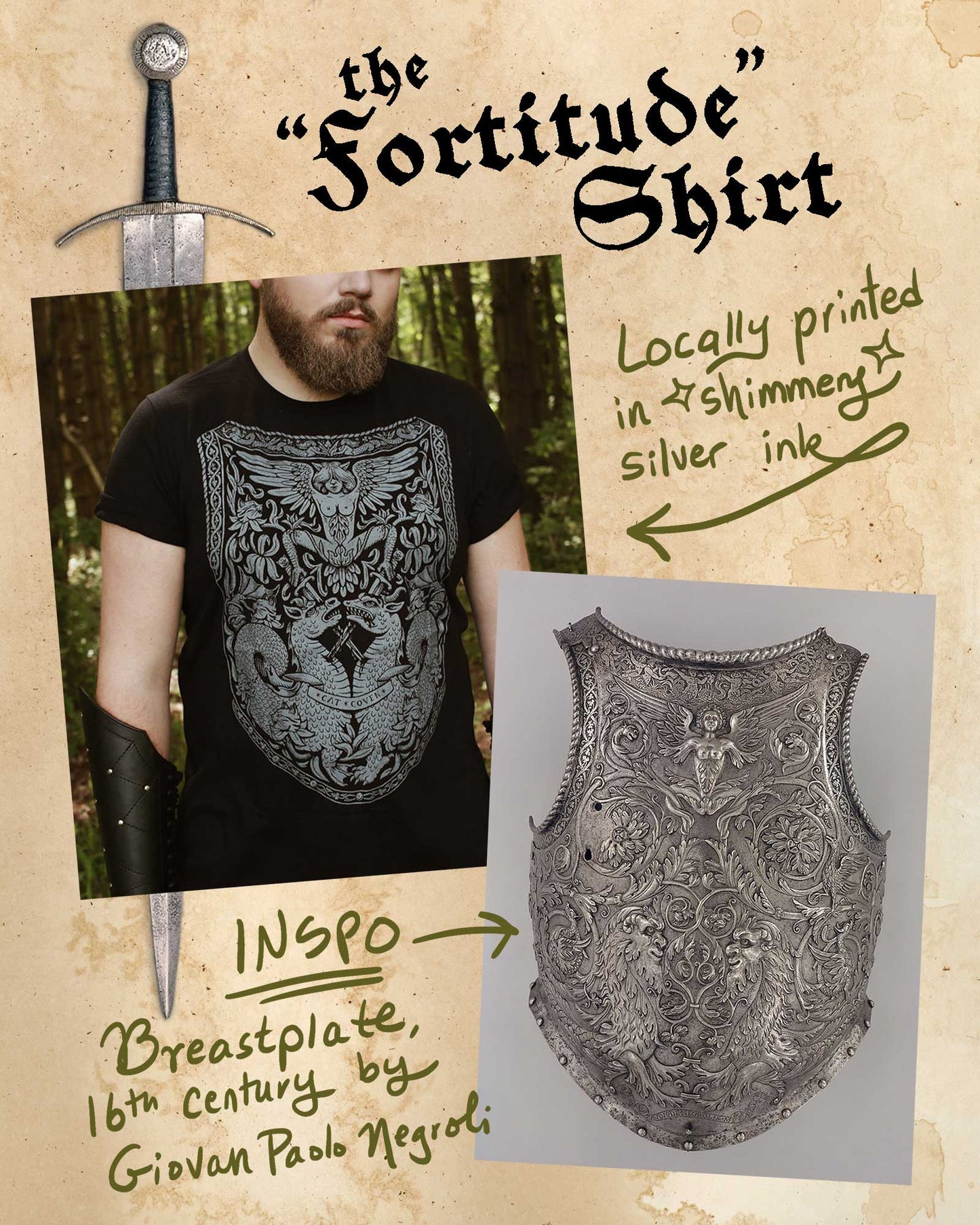 Fortitude (Breastplate) - Crew Neck T-shirt