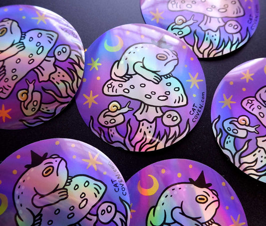 Grumpy Toad Witch - Holographic Sticker