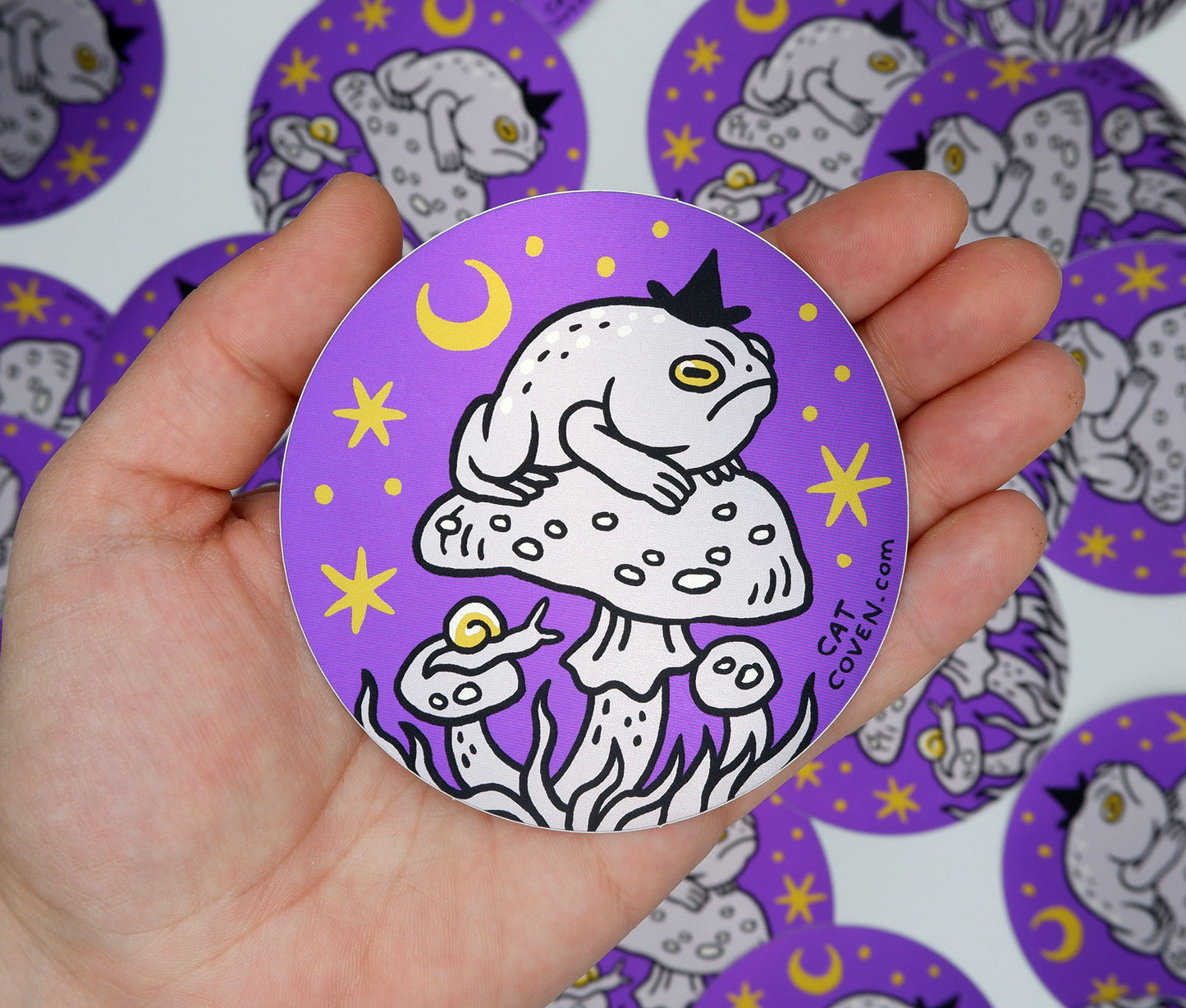 Grumpy Toad Witch - Matte Mirror Sticker