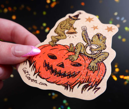 Halloween Frogs - Glitter Sticker