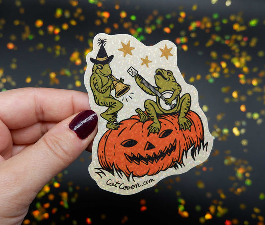 Halloween Frogs - Glitter Sticker