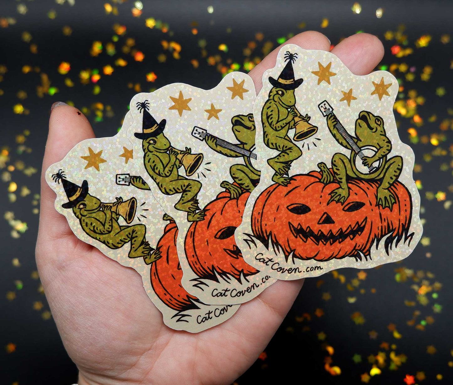 Halloween Frogs - Glitter Sticker