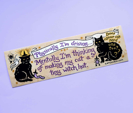 Tiny Witch Hat - Bumper Sticker