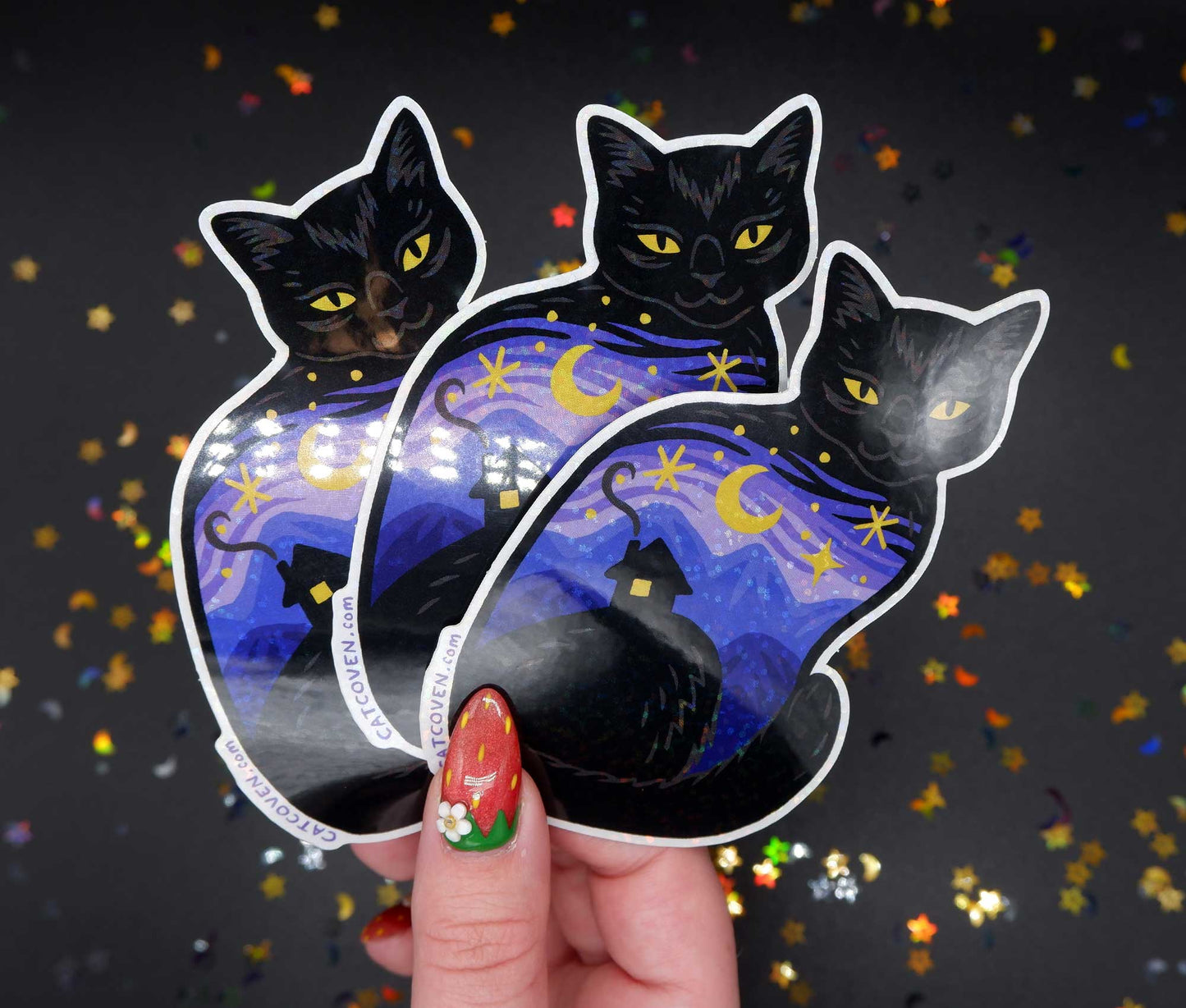 Twilight Cat - Glitter Sticker