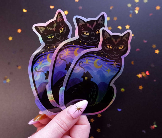 Twilight Cat - Holographic Sticker