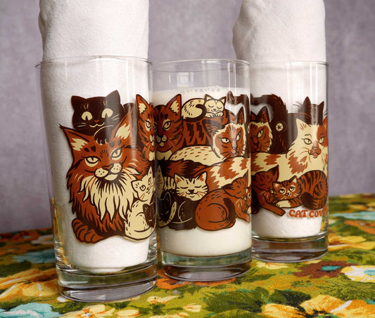 Clutter of Cats - Drinking Glass