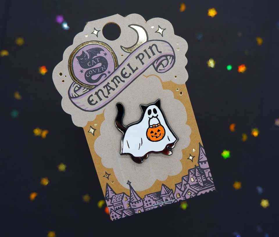 Ghost Cat - Enamel Pin