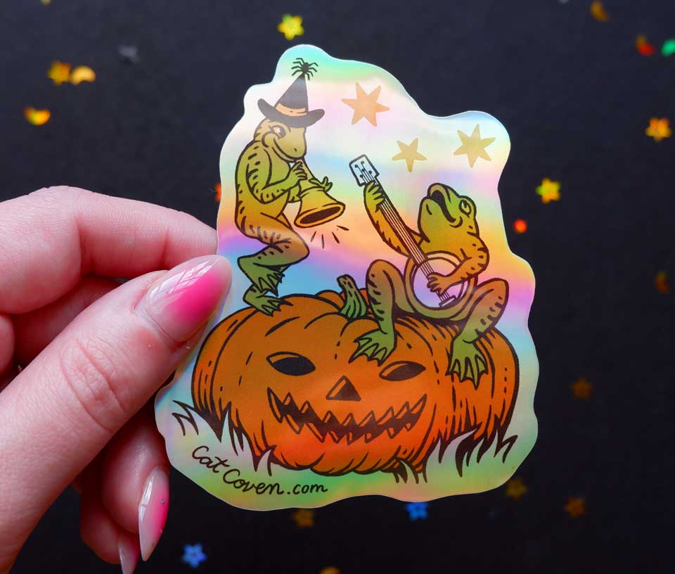 Halloween Frogs - Holographic Sticker