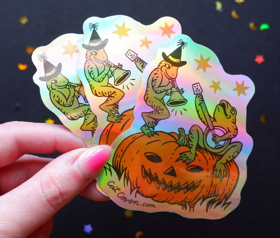 Halloween Frogs - Holographic Sticker