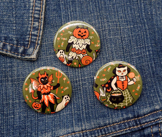 Costume Cats - Pinback Button Set