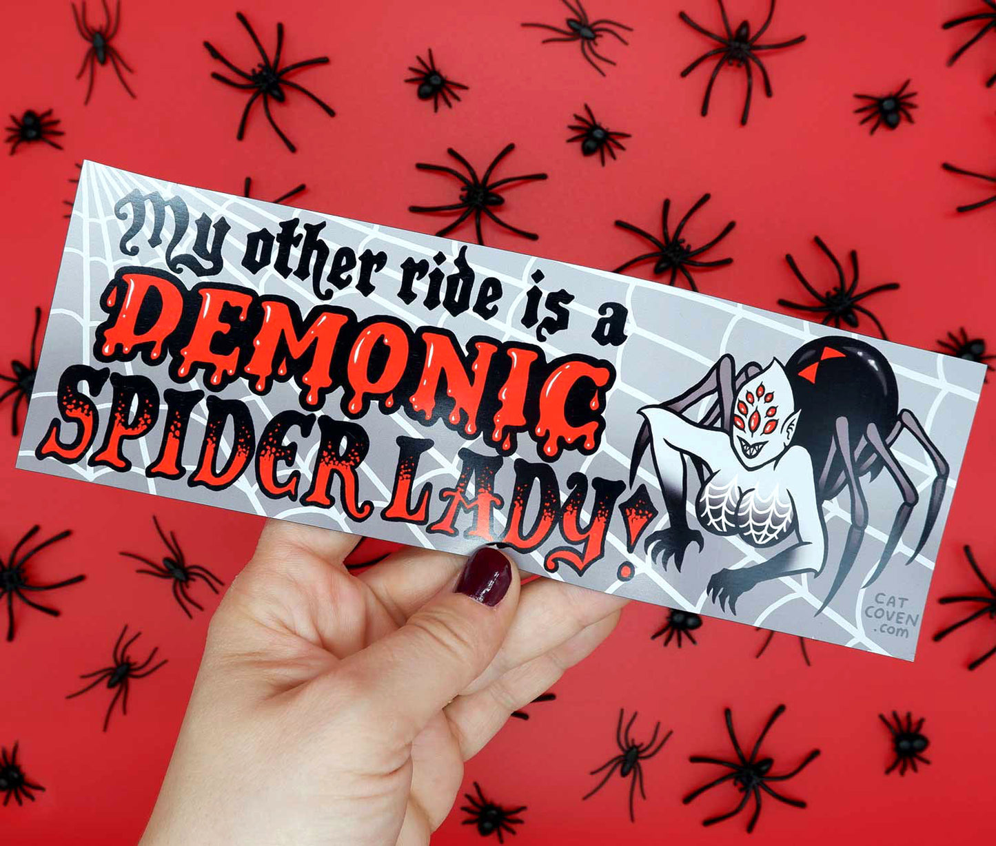 Spider Lady Car Bumper Cat Coven