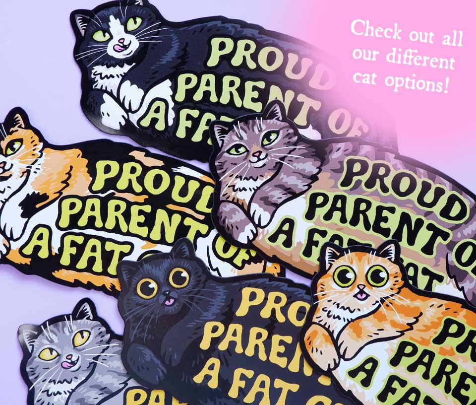Fat Cat (Gray Tabby) - Car Magnet