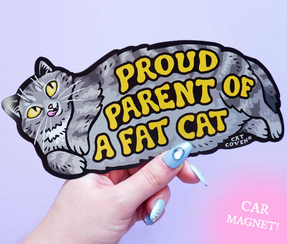 Fat Cat (Gray Tabby) - Car Magnet