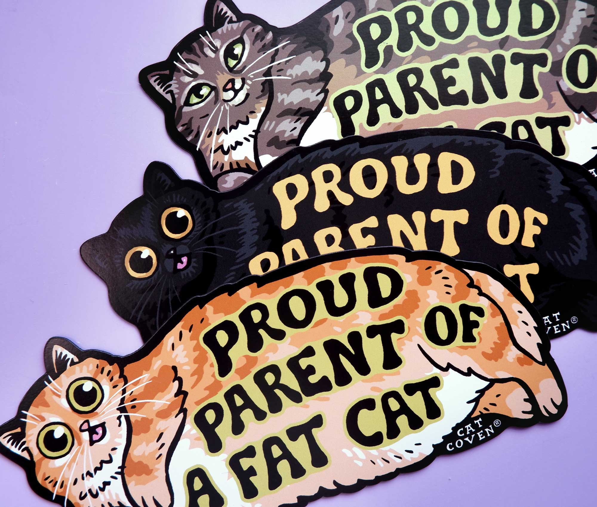 Fat Cat (Black) - Car Magnet