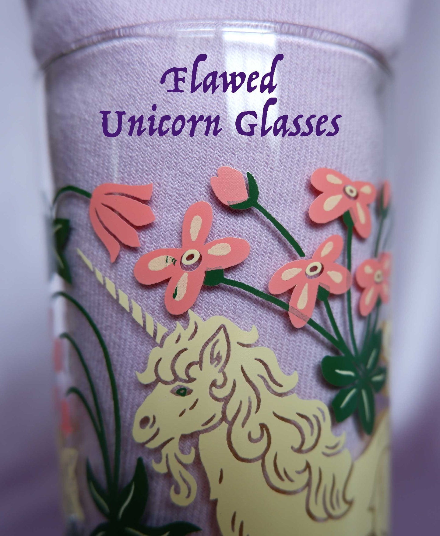 FLAWED ✷ Unicorn Garden - Drinking Glass