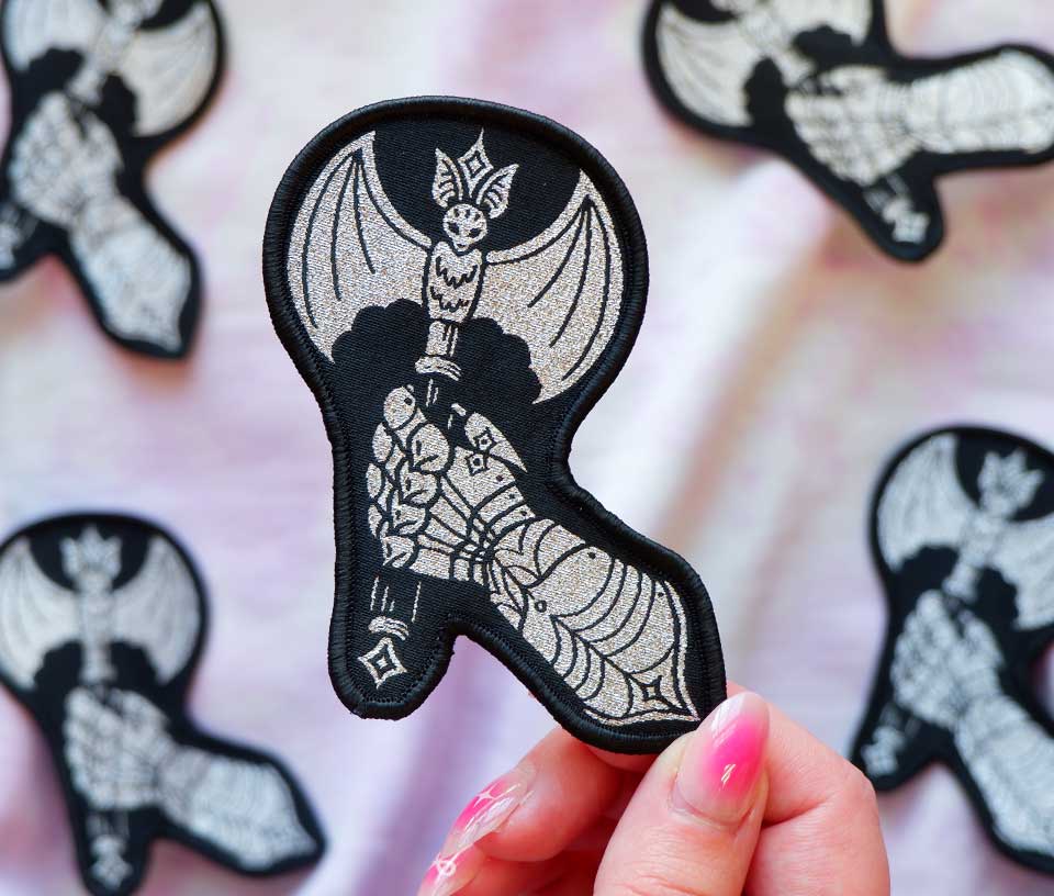 Gauntlet & Battle Axe - Woven Patch