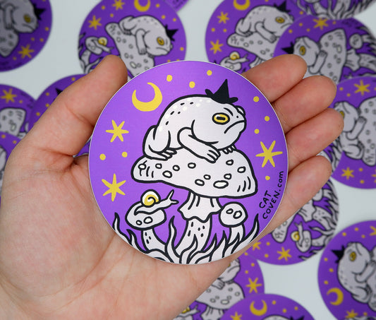 Grumpy Toad Witch - Matte Mirror Sticker