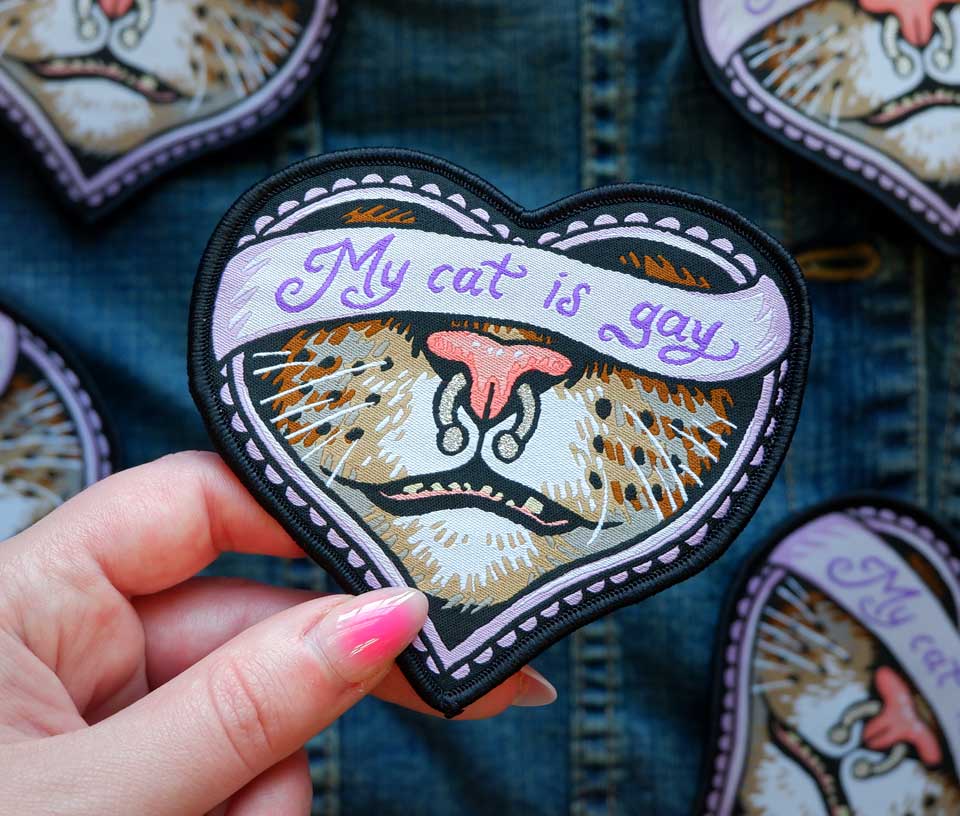 My Cat Is Gay - Woven Patch