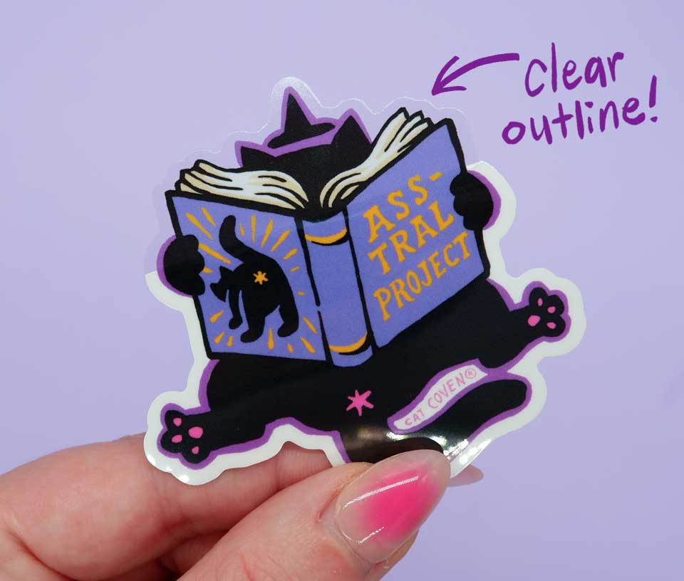 Nilbog the Cat: Ass-tral Project - Clear Outline Sticker