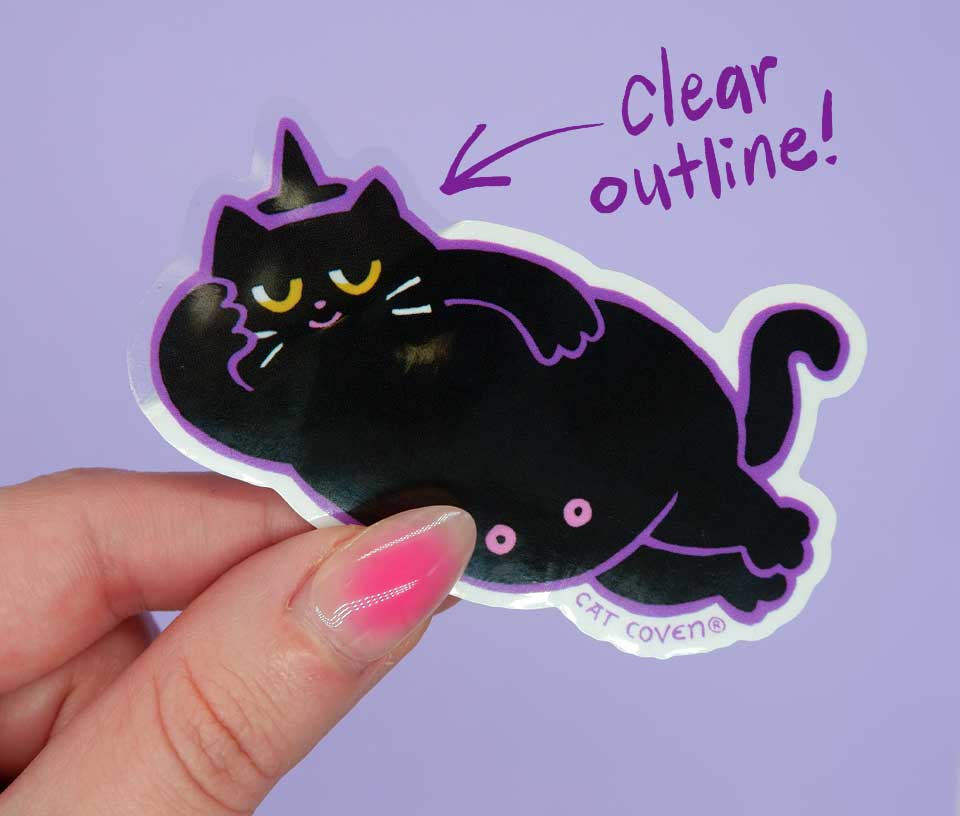 Nilbog the Cat: Nipples - Clear Outline Sticker