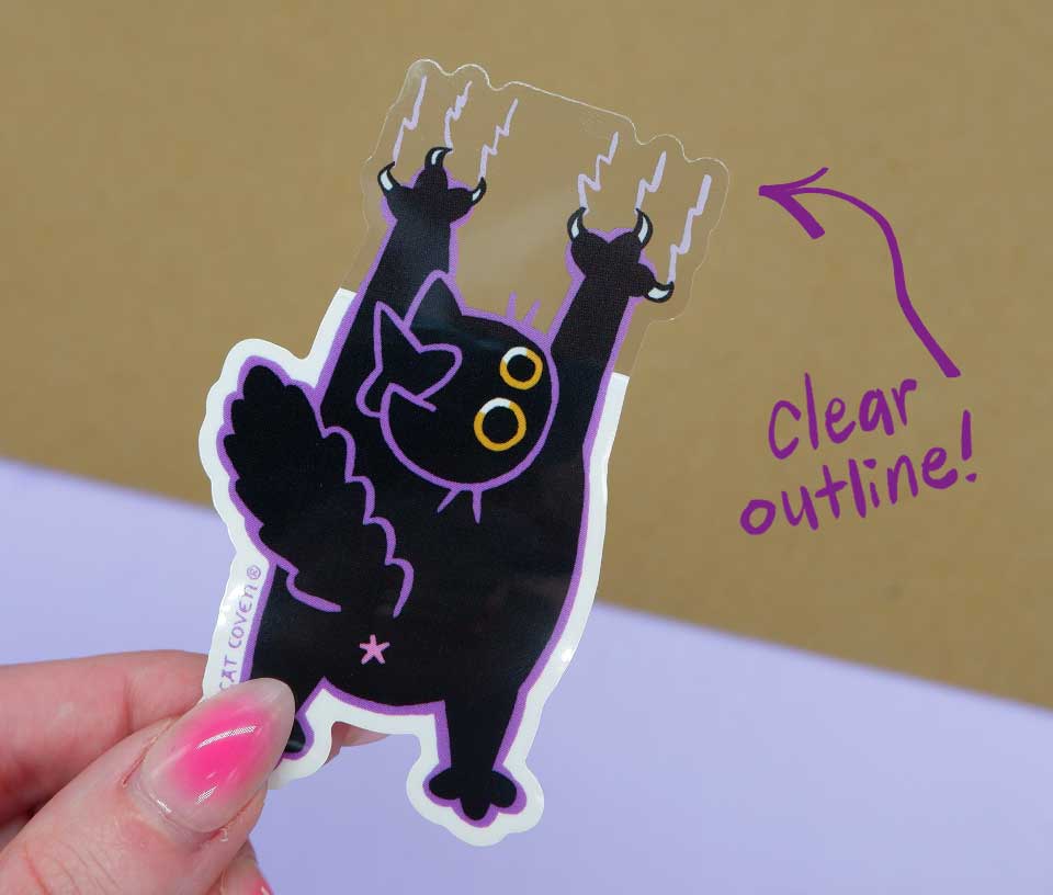 Nilbog the Cat: Scratch - Clear Outline Sticker