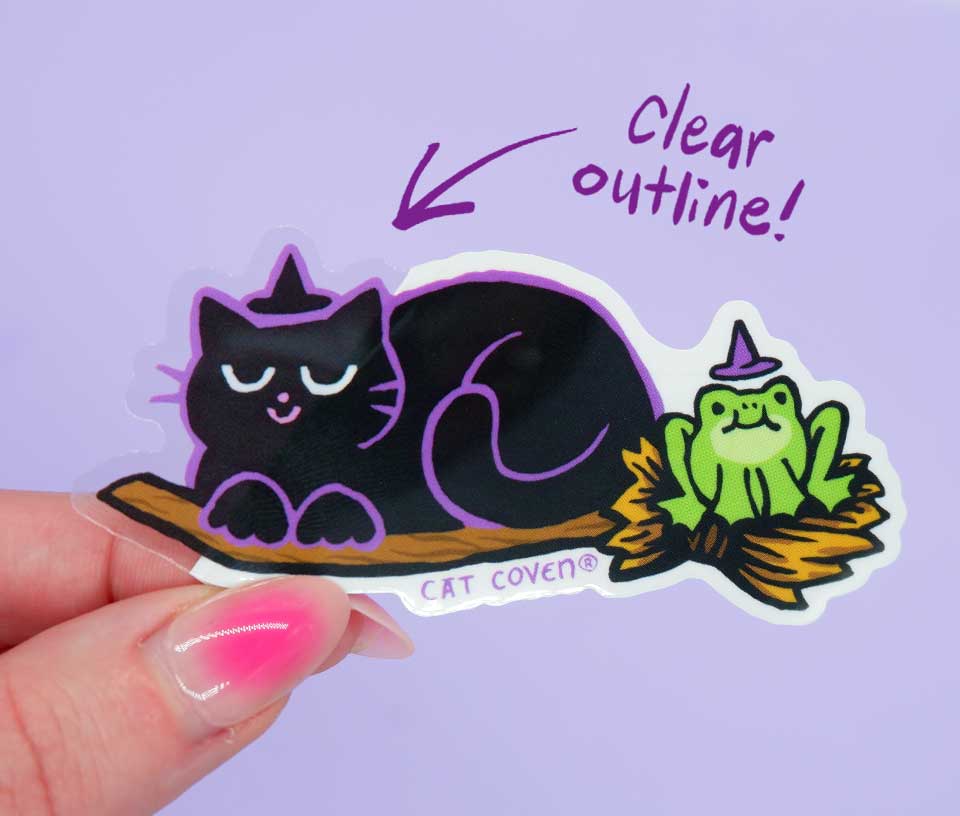 Nilbog the Cat: Traveling - Clear Outline Sticker