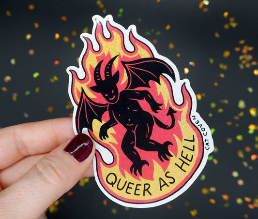 Queer As Hell - Glitter Sticker