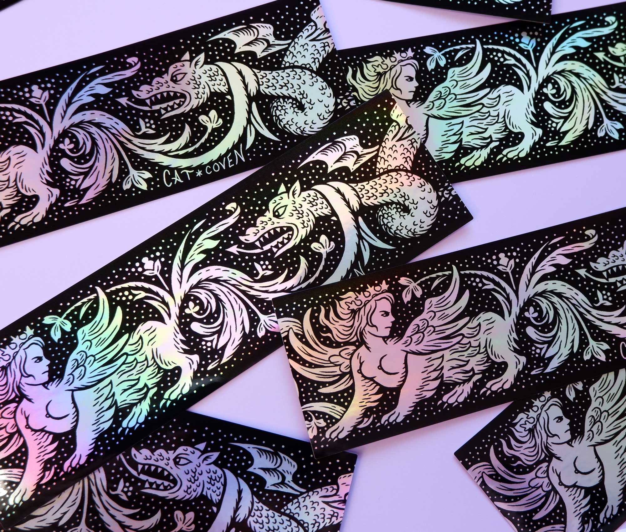 Sphinx vs Dragon - Holographic Sticker