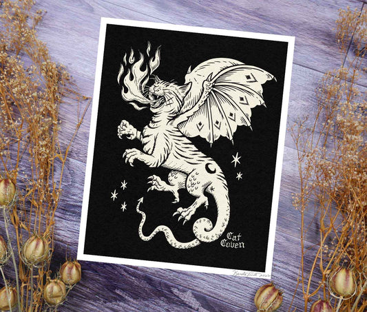Cat Dragon - Fine Art Print