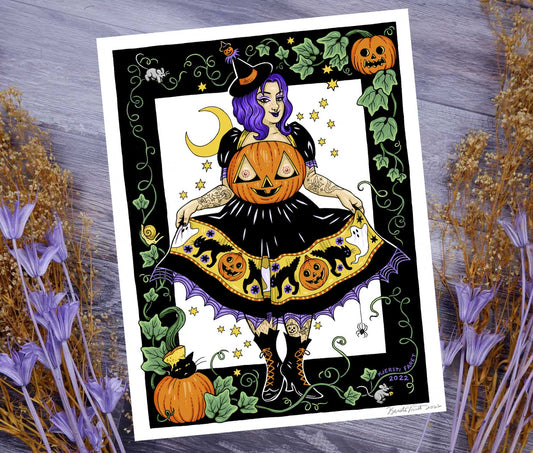 Pumpkin Witch - Fine Art Print