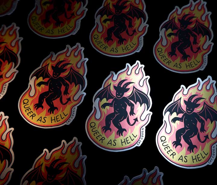 Queer As Hell - Matte Mirror Sticker (1)