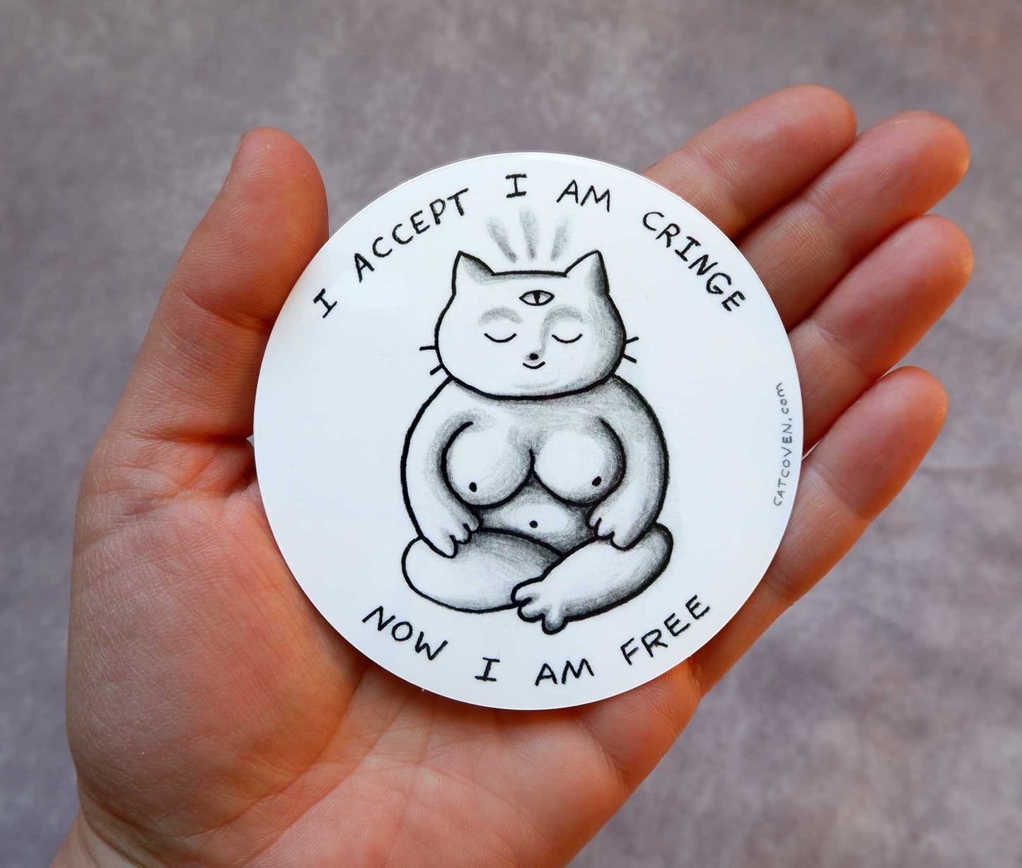 Titty Kitty (I Accept I Am Cringe) - Vinyl Sticker