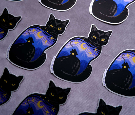 Twilight Cat - Matte Mirror Sticker